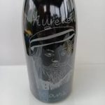 Magnum gravé à l'effigie de Rabelais. Réalisée sur commande