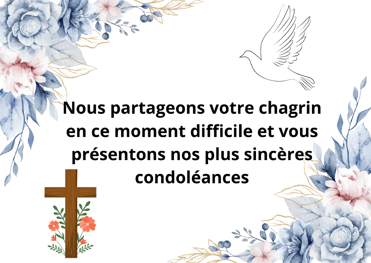 Carte de condoléance personnalisée et personnalisable