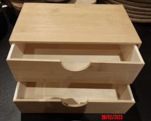 Boite 2 tiroirs, bambou