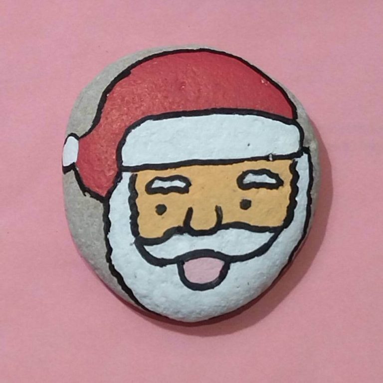 Peinture sur galet du cœur