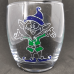 Verre à eau gravé et peint