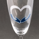 Verre à pied gravé et peint