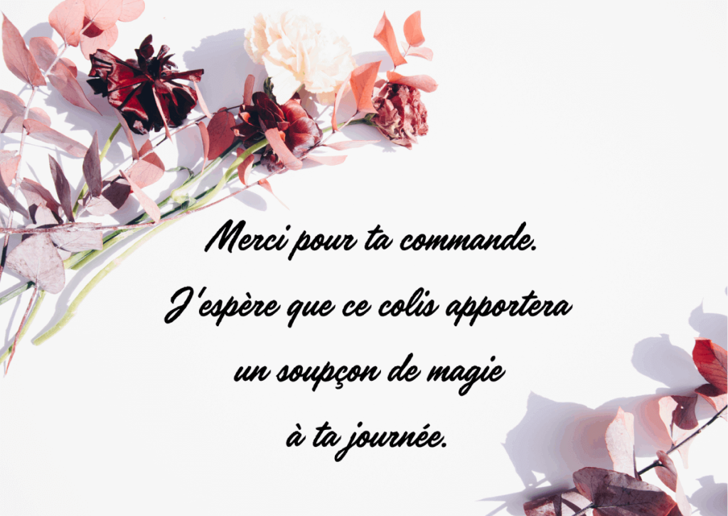 Carte de remerciement pour l'entreprise Elo'Shop