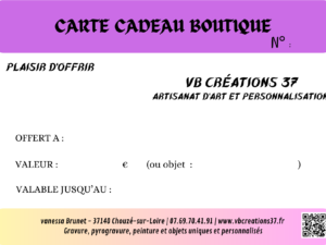 Carte cadeau boutique