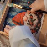 Atelier de Noël : collage de serviettes